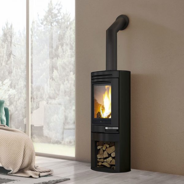 EDILKAMIN Tally Evo con rivestimento in Acciaio nero