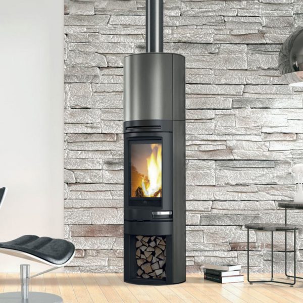 EDILKAMIN Tally S Evo con rivestimento in Acciaio grigio