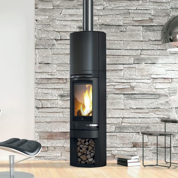 EDILKAMIN Tally S Evo con rivestimento in Acciaio nero