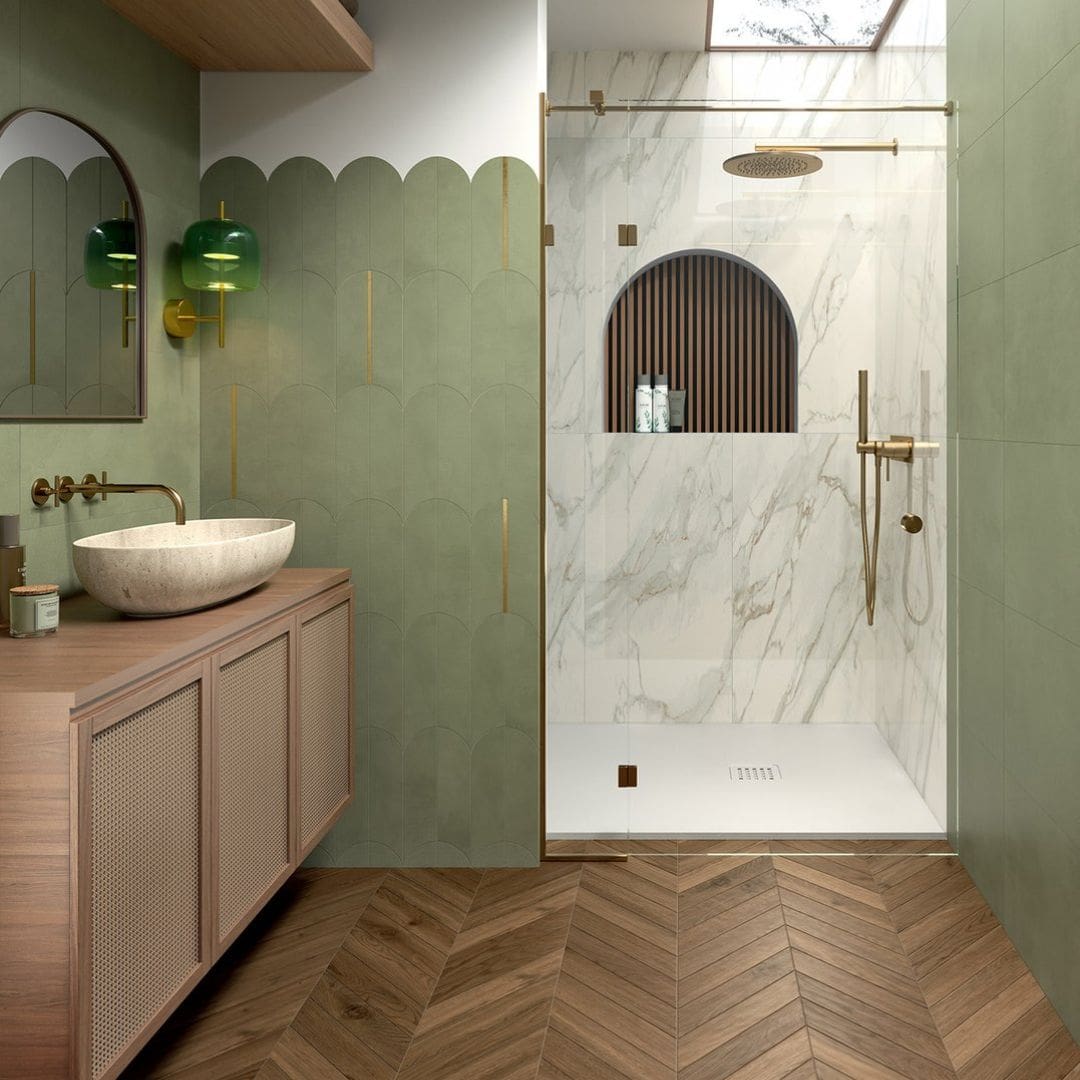 MARCA CORONA Motif Extra 60x120 Calacatta Gold Lucido - immagine 5