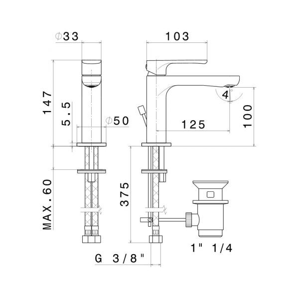 NEWFORM Linfa II miscelatore lavabo - immagine 2