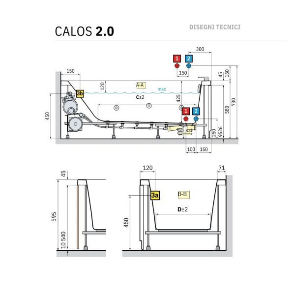 NOVELLINI Calos 2.0 vasca con telaio e 2 pannelli - immagine 2