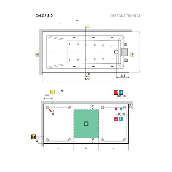 NOVELLINI Calos 2.0 vasca con telaio e 2 pannelli - immagine 3