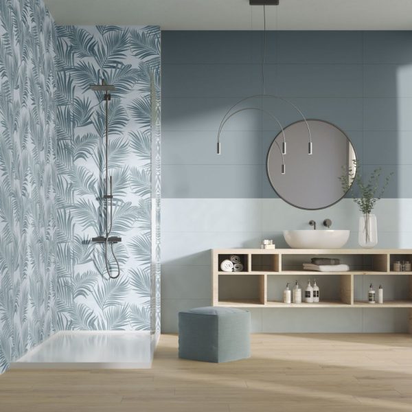 COTTO PETRUS Spettacolo 30x90 Decoro Foliage Azzurro - immagine 2