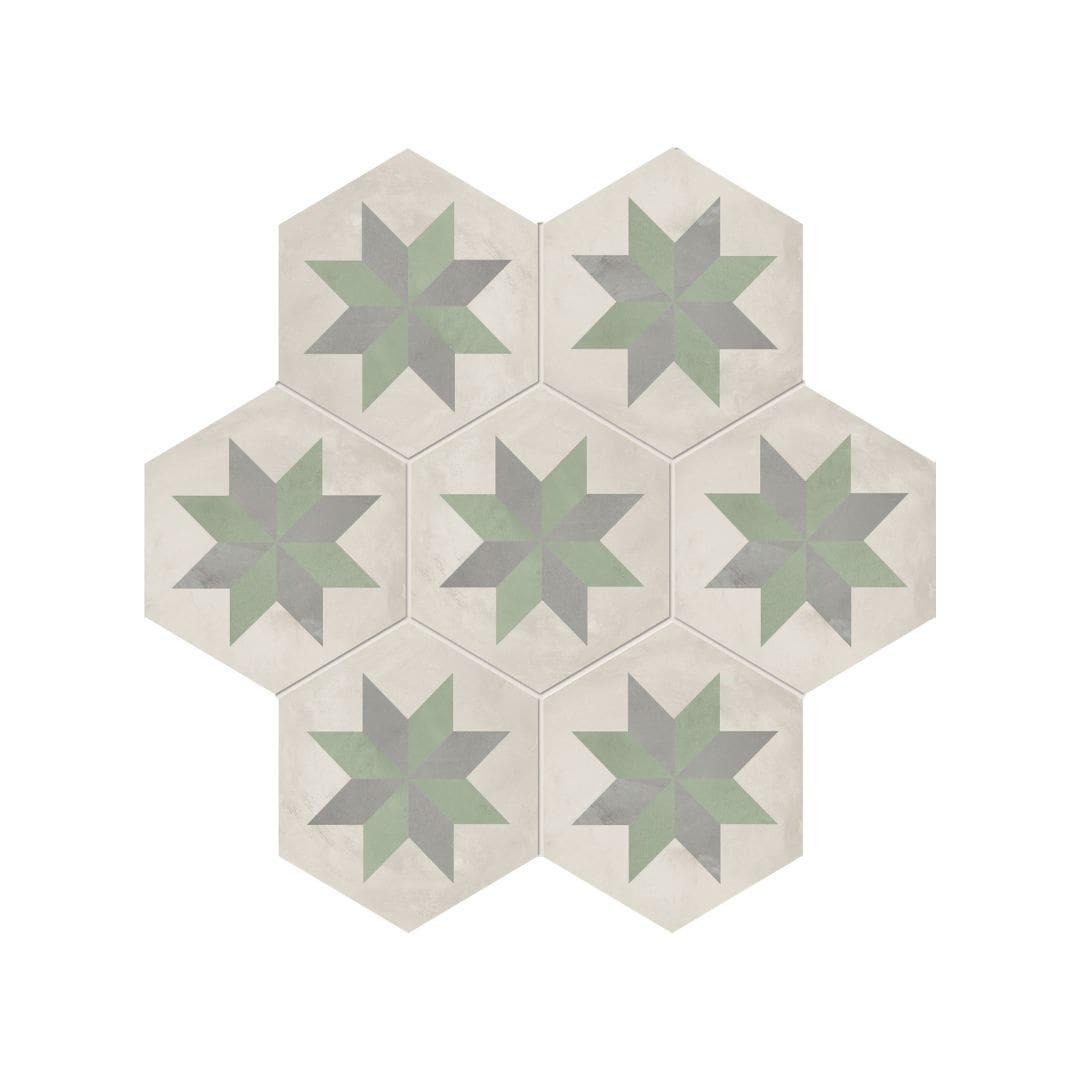 MARCA CORONA Terra.Art 25x21,6 Stella Sabbia/Menta esagona - immagine 2