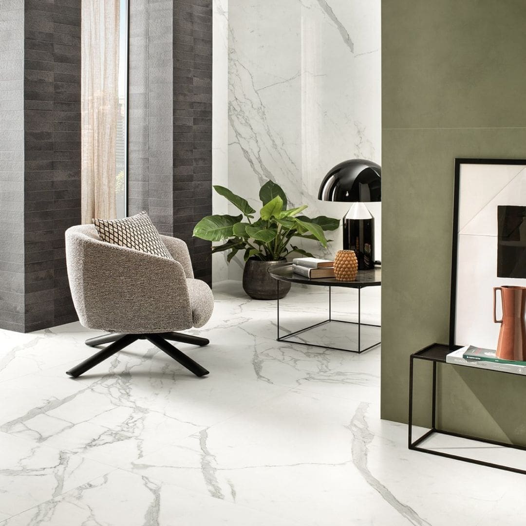 MARCA CORONA Scultorea Calacatta vena argento 60x120 lucido - immagine 3