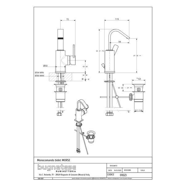 BUGNATESE Morse miscelatore bidet - immagine 2