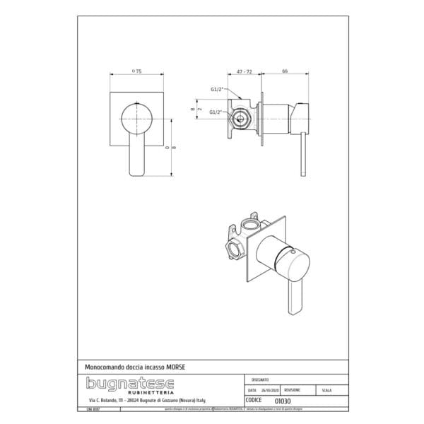 BUGNATESE Morse miscelatore doccia - immagine 2