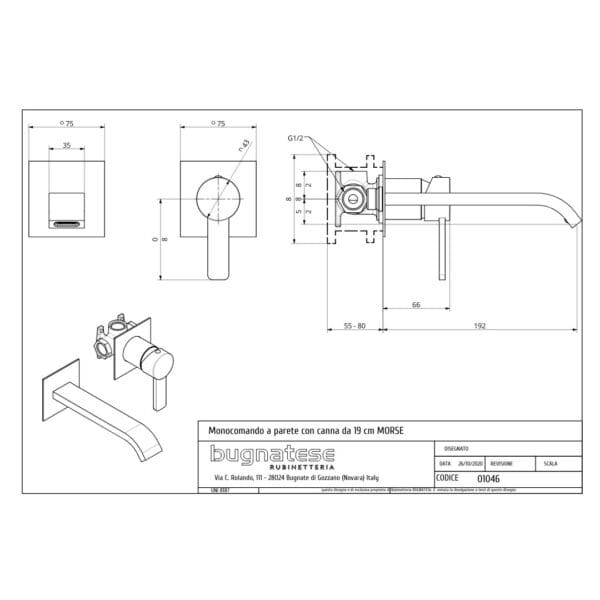 BUGNATESE Morse miscelatore lavabo a parete - immagine 2